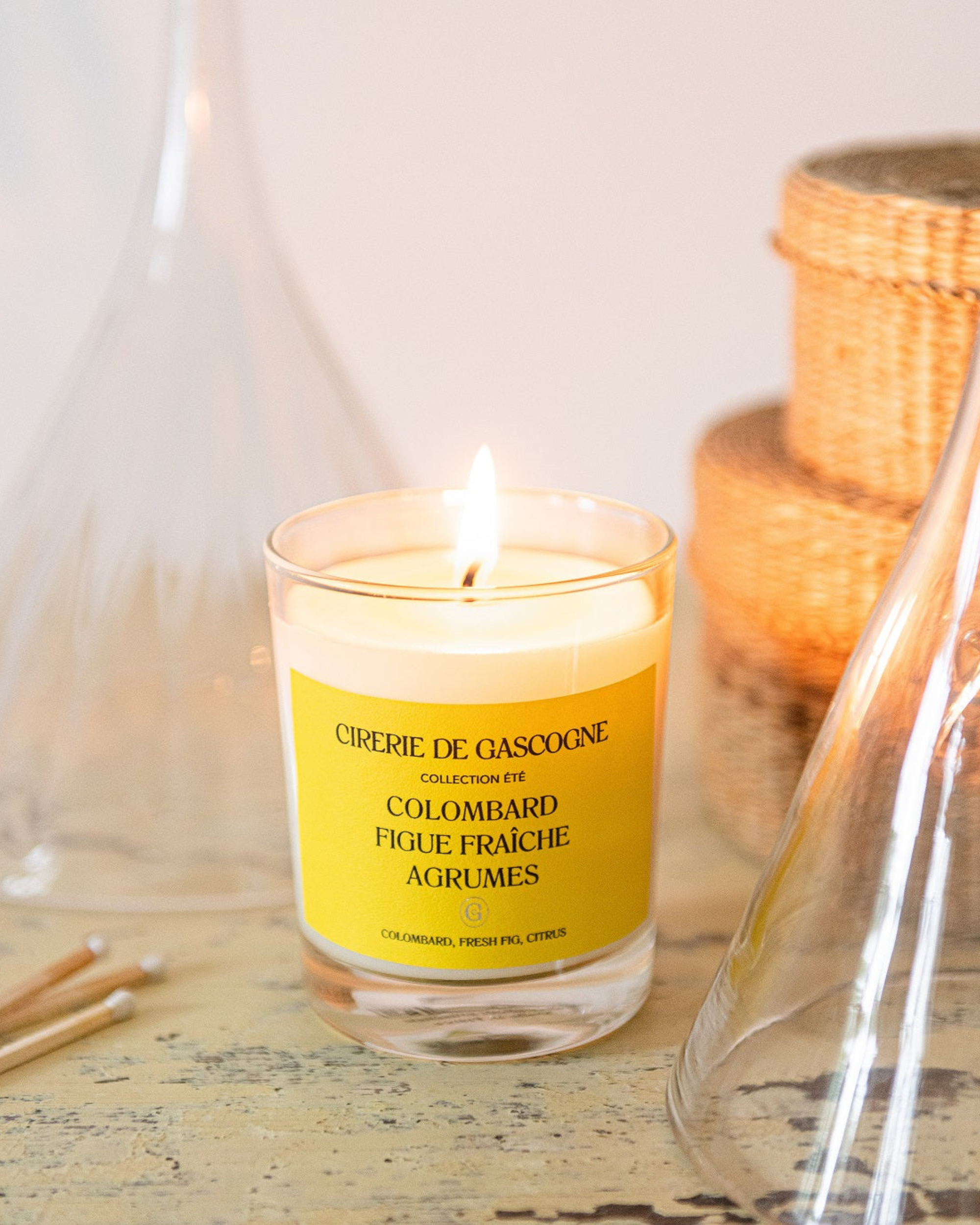 Bougie parfumée naturelle colombard figue agrumes - cirererie de gascogne