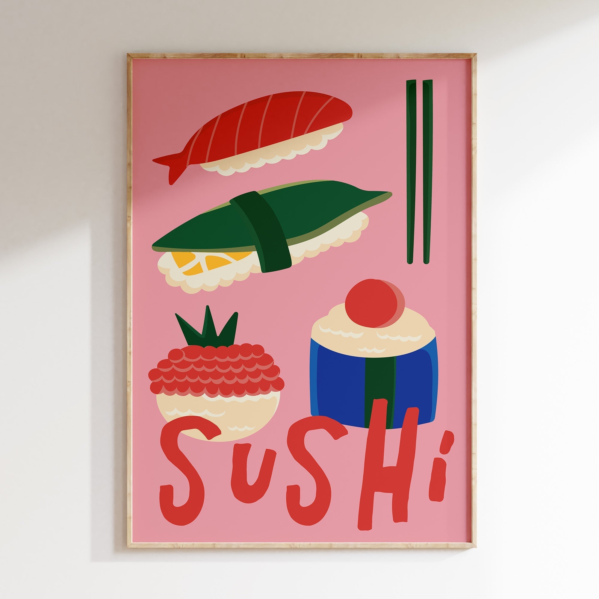 Affiche cuisine Sushi colorée - Inouï