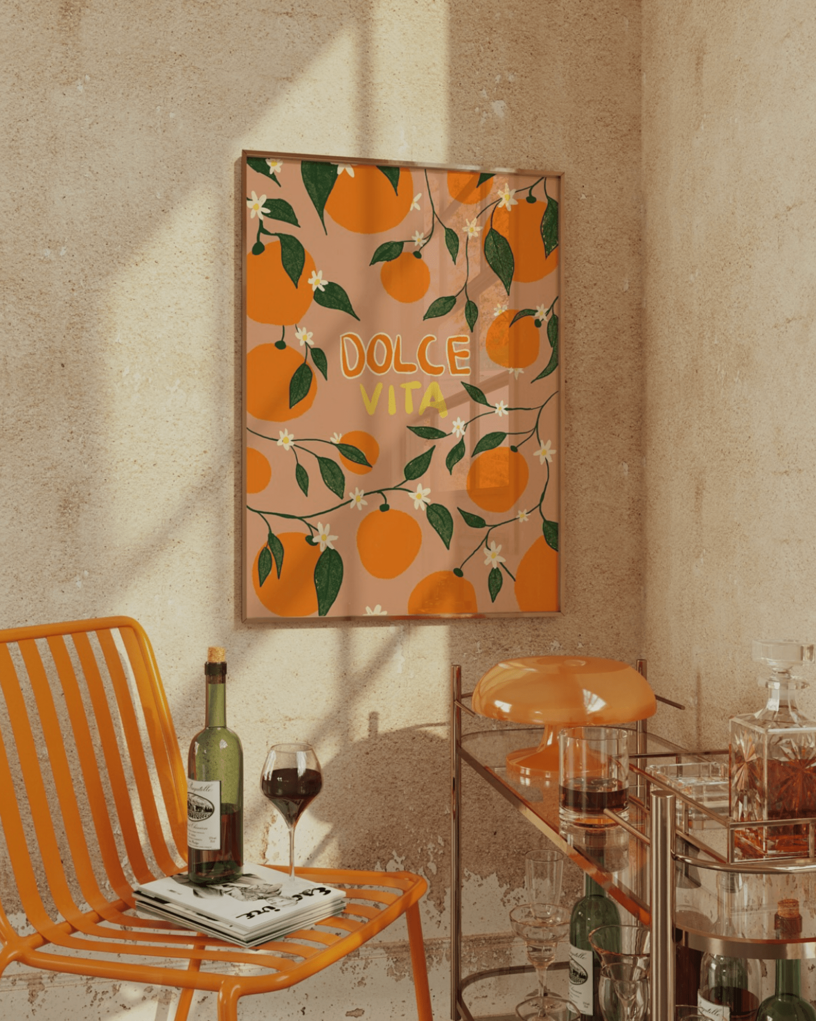 AFFICHE CUISINE TENDANCE LA DOLCE VITA – ORANGES & ITALIE - Lili Margaret
