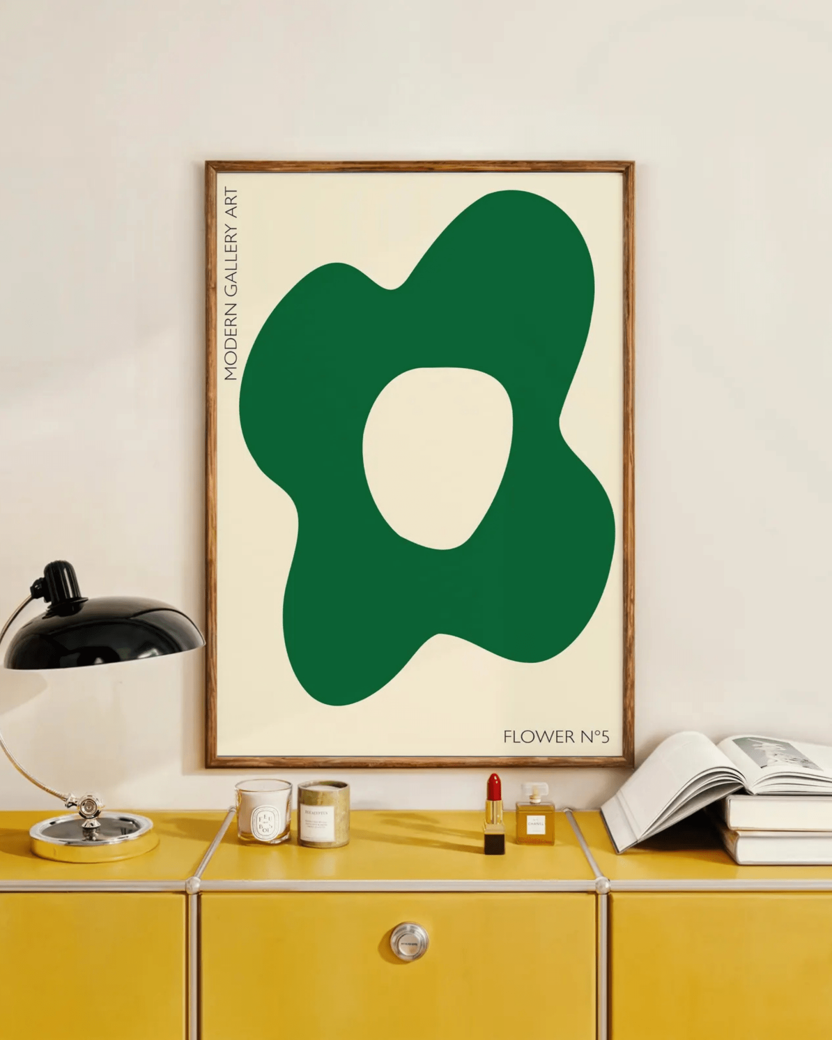 AFFICHE MURALE DÉCO SALON FLOWER N°5 GREEN - Inouï - Lili Margaret