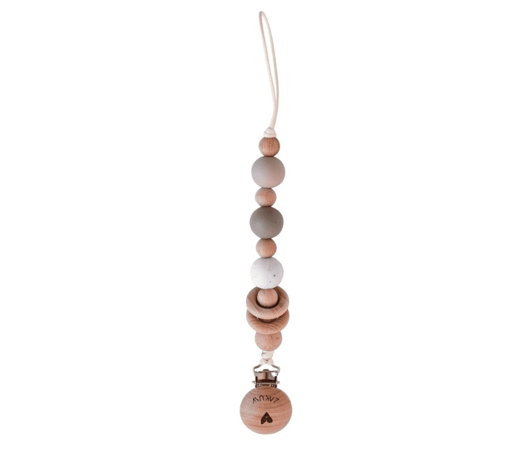 ATTACHE TÉTINE EN BOIS ET SILICONE "JUPITER" JEUNE POUSSE - Zakuw - Lili Margaret