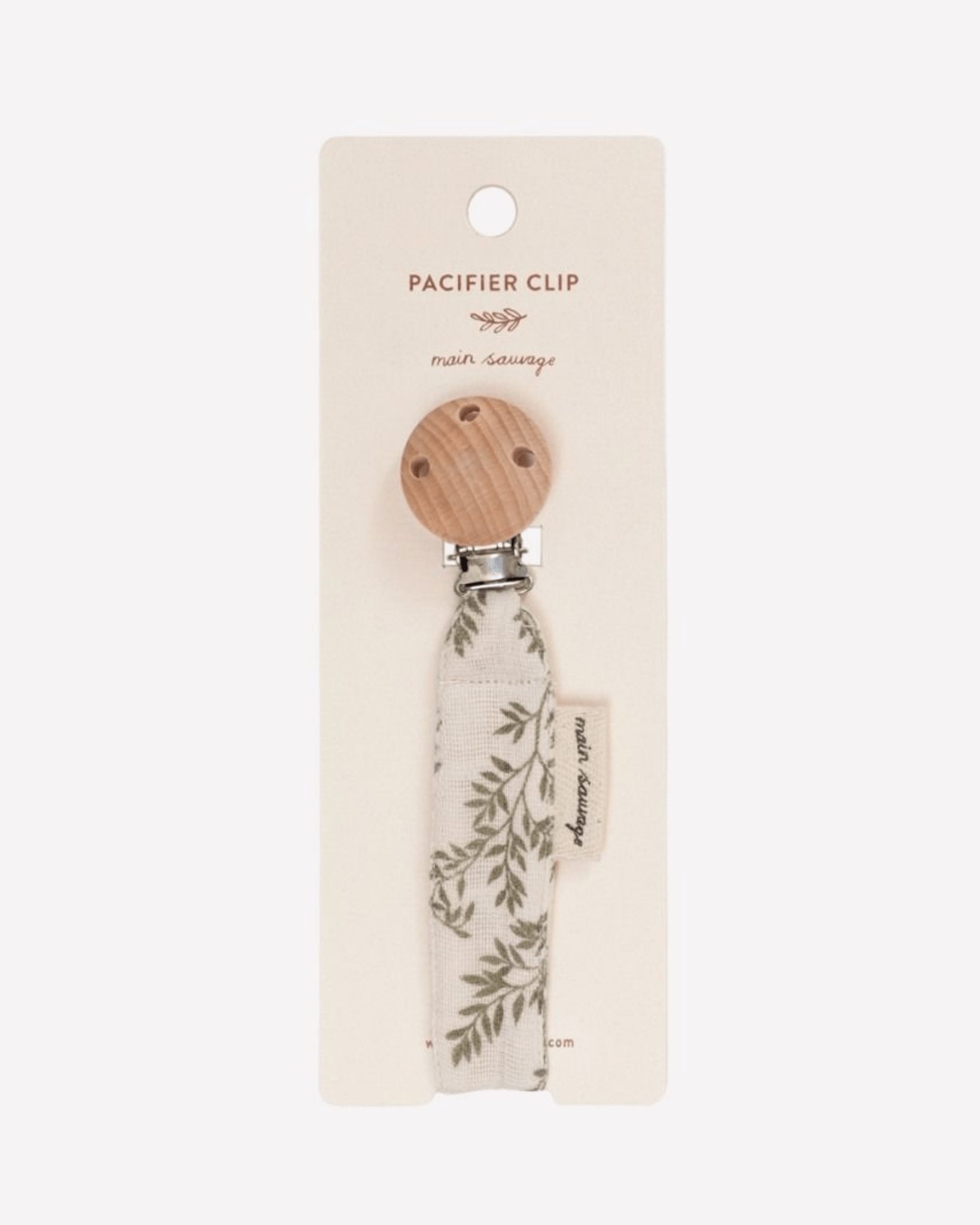 ATTACHE TÉTINE TISSU BAY LEAVES - Main sauvage - Lili Margaret