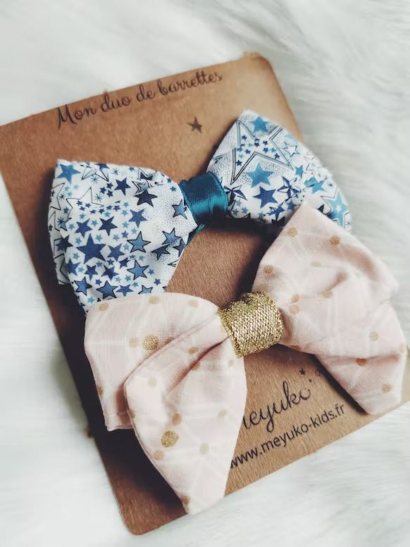 BARRETTES CHEVEUX FILLE Pink & Blue - Meyuko - Lili Margaret