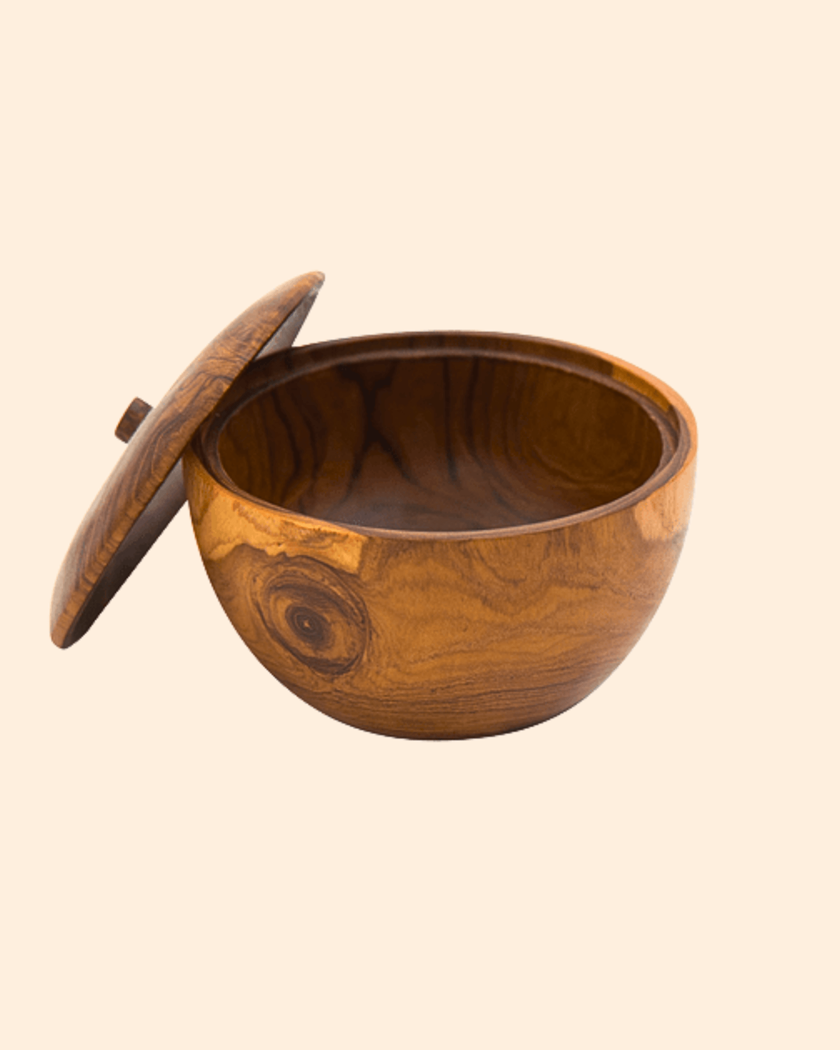 Bol avec couvercle en teck naturel - by room - Lili Margaret