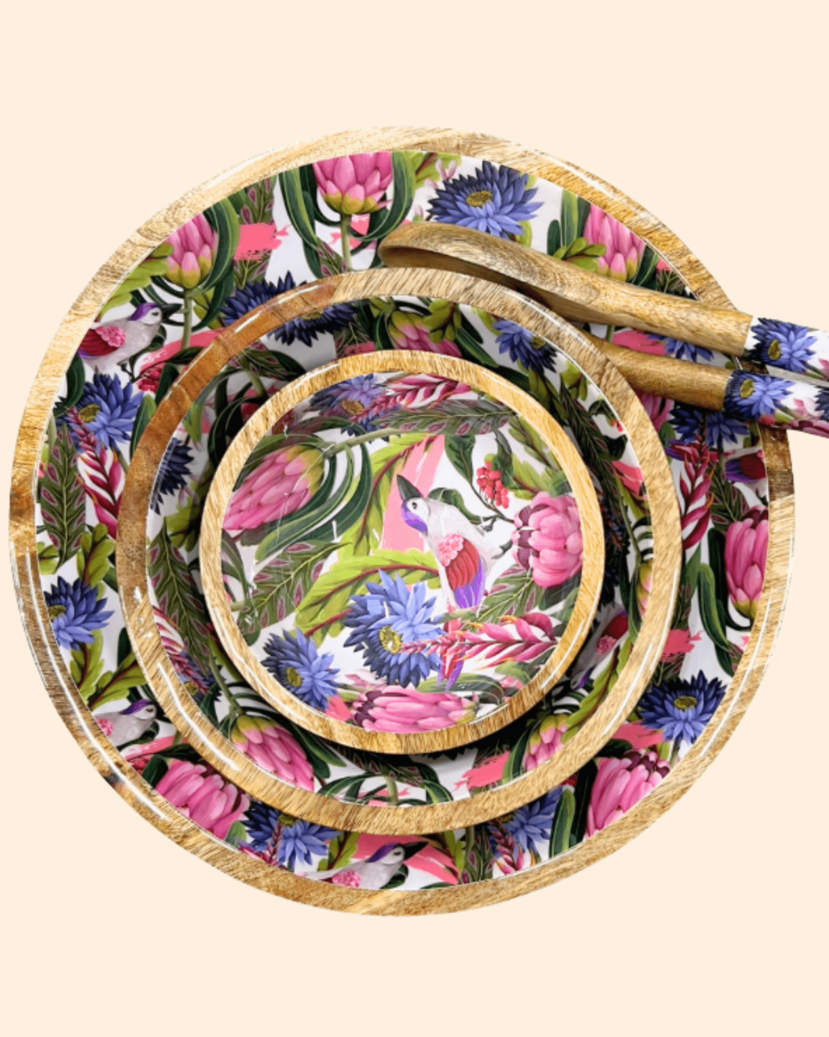 Bol en bois fleurs tropicales - by room - Lili Margaret