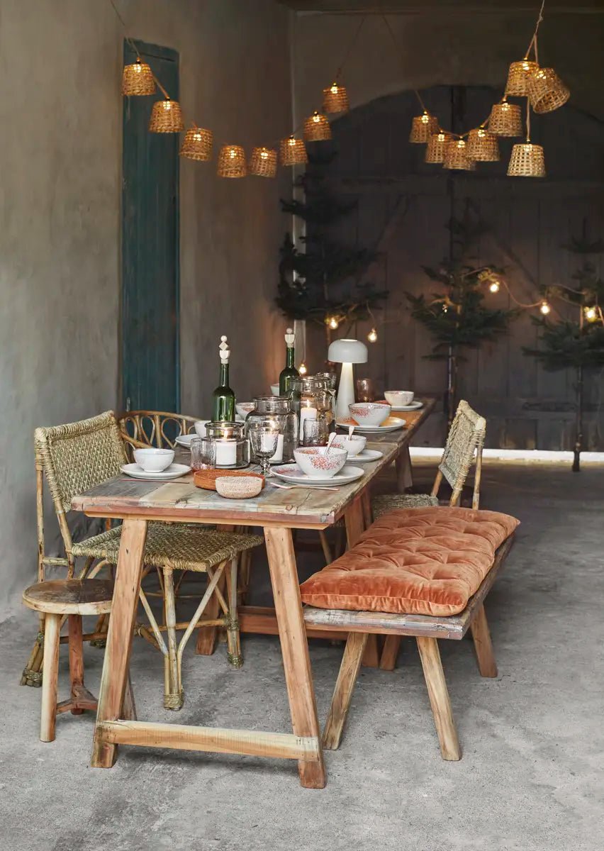 Bol en jonc de mer coloré, tressé main - Madam Stoltz