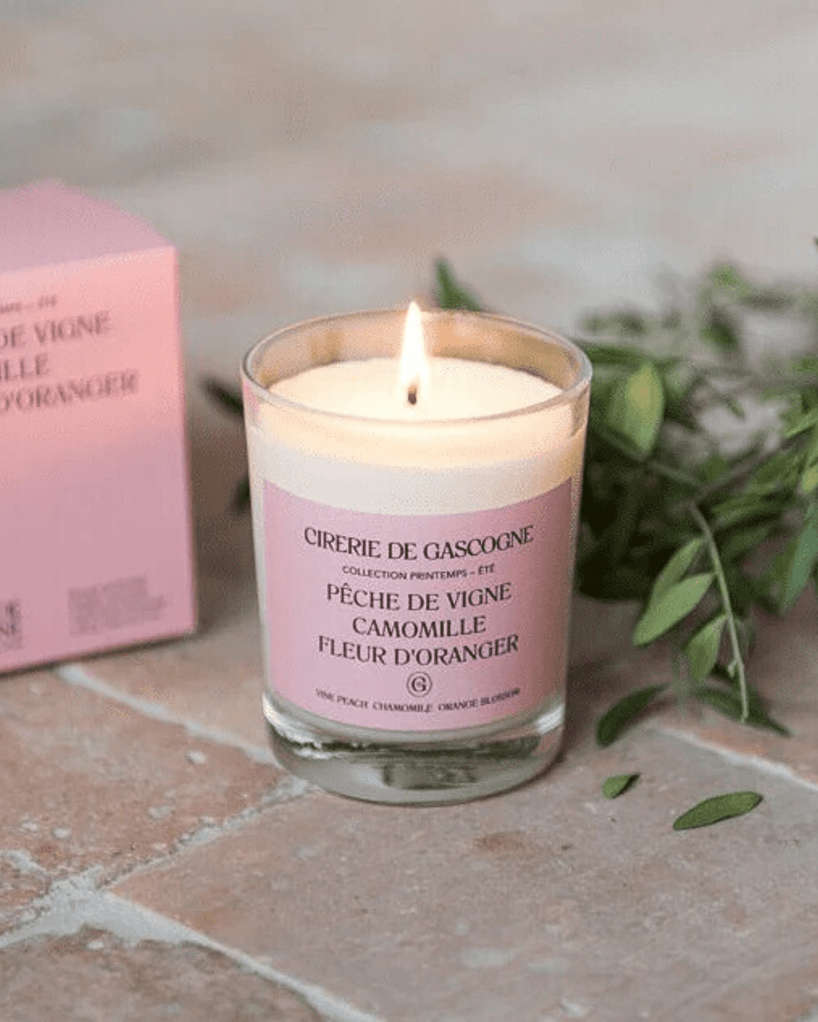 Bougie naturelle Pêche Camomille Fleur d’Oranger - Cirererie de Gascogne - Lili Margaret