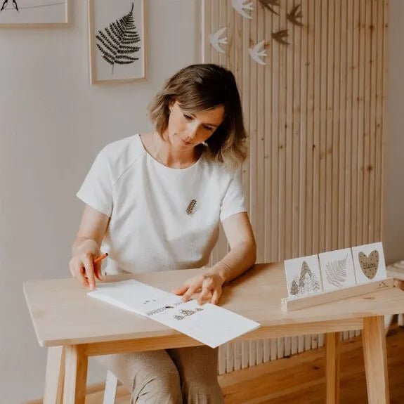 CARTE & ENVELOPPE "BISOU" - Les petites hirondelles - Lili Margaret