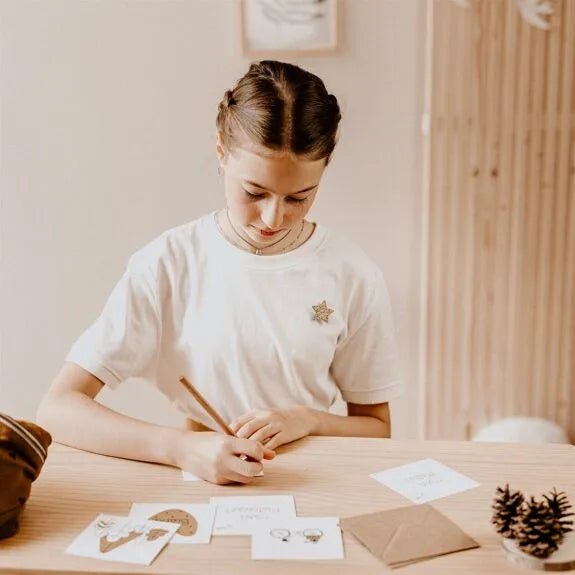 CARTE & ENVELOPPE "BISOU" - Les petites hirondelles - Lili Margaret