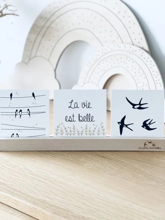 CARTE & ENVELOPPE "LA VIE EST BELLE" - Les petites hirondelles - Lili Margaret