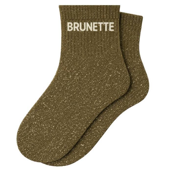 Chaussettes à paillettes "Brunette" - Kaki