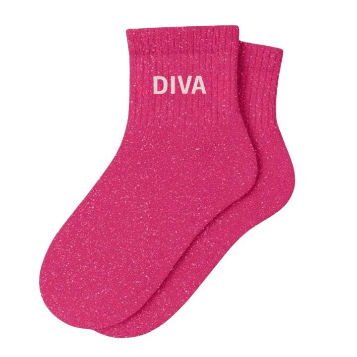 Chaussettes à paillettes "Diva" - Fuschia