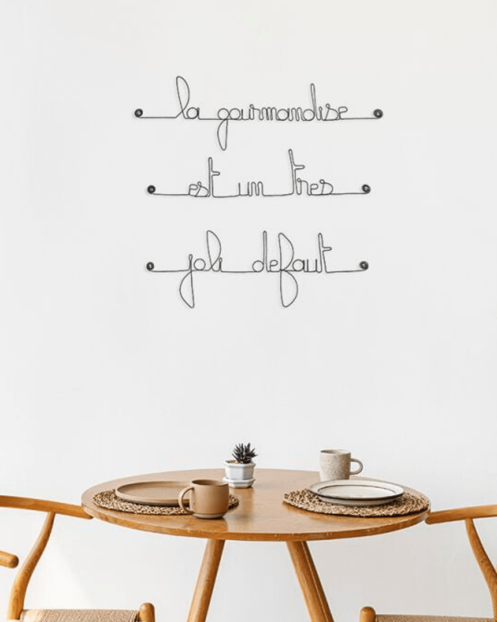 CITATION MURALE EN FIL DE FER "GOURMANDISE" - Bijoux de Mur - Lili Margaret