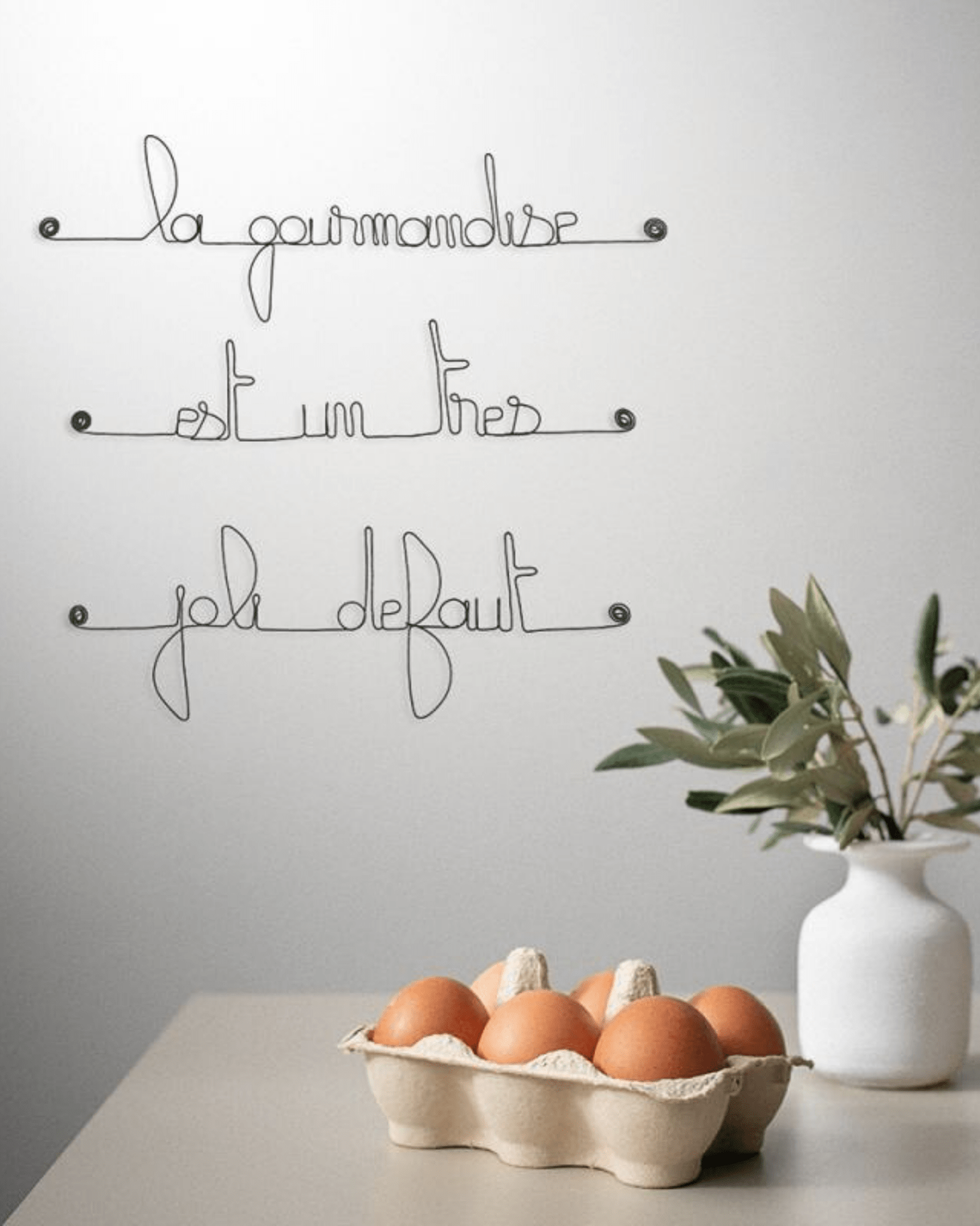 CITATION MURALE EN FIL DE FER "GOURMANDISE" - Bijoux de Mur - Lili Margaret