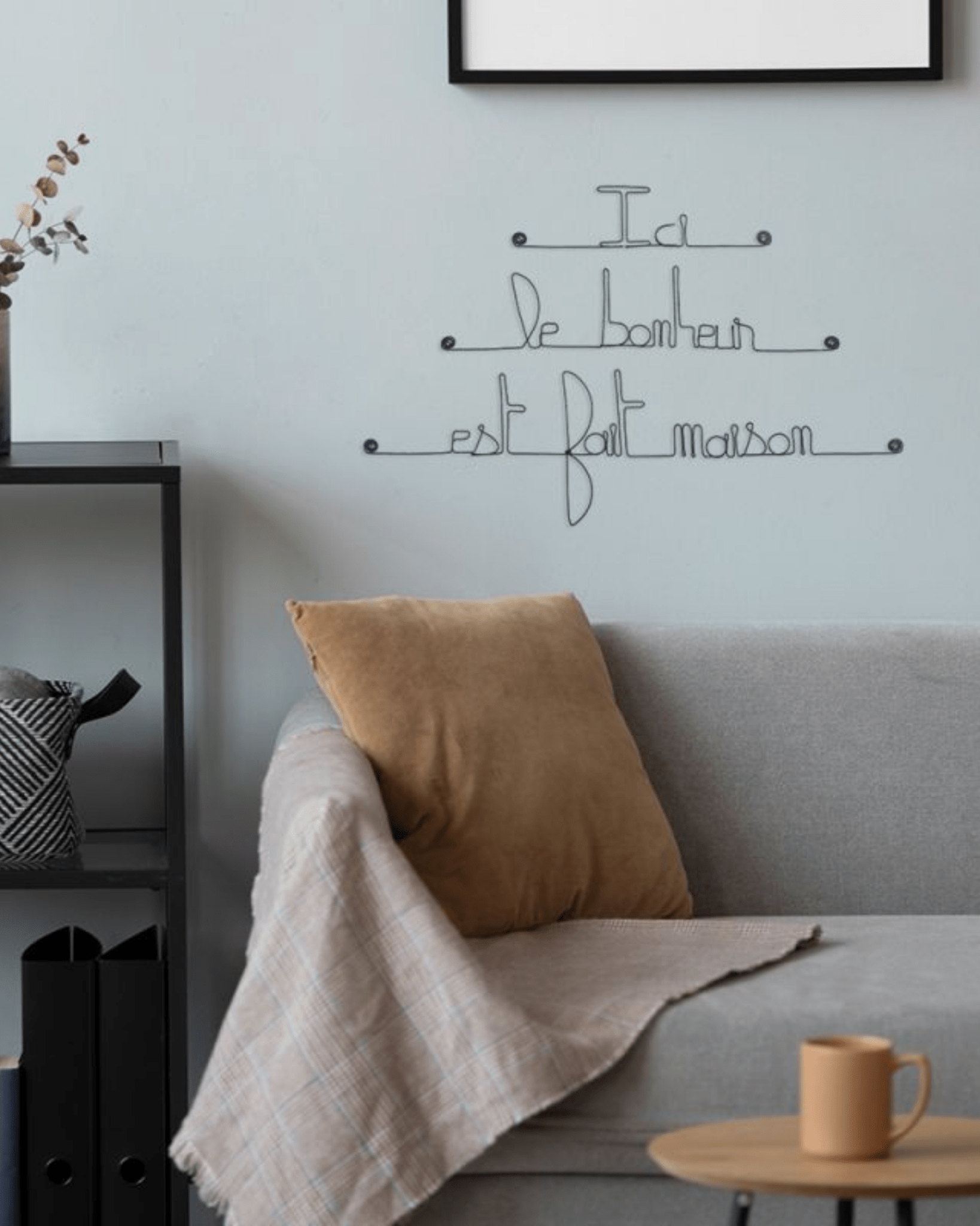 CITATION MURALE EN FIL DE FER "ICI LE BONHEUR EST FAIT MAISON" - Bijoux de Mur - Lili Margaret
