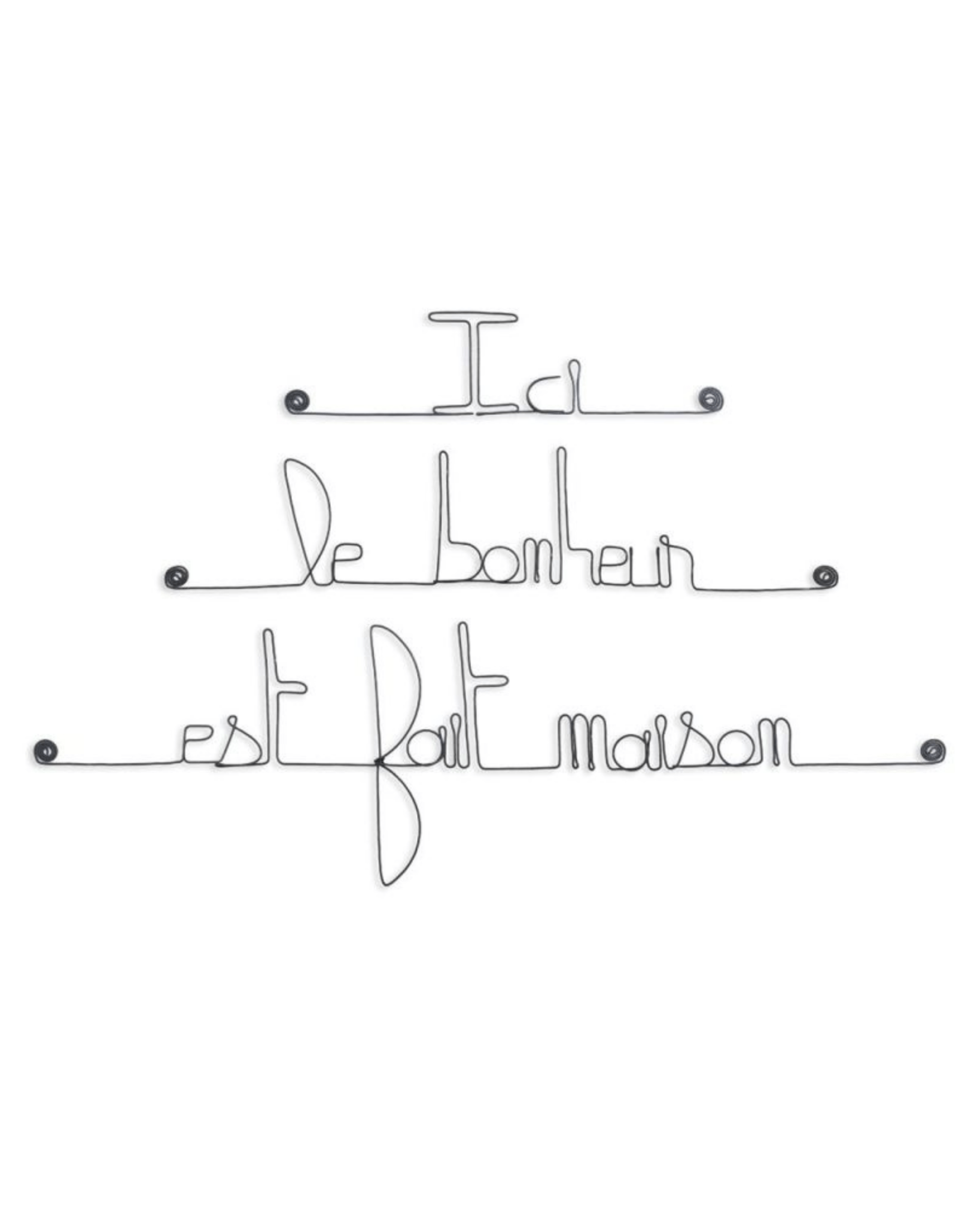 CITATION MURALE EN FIL DE FER "ICI LE BONHEUR EST FAIT MAISON" - Bijoux de Mur - Lili Margaret