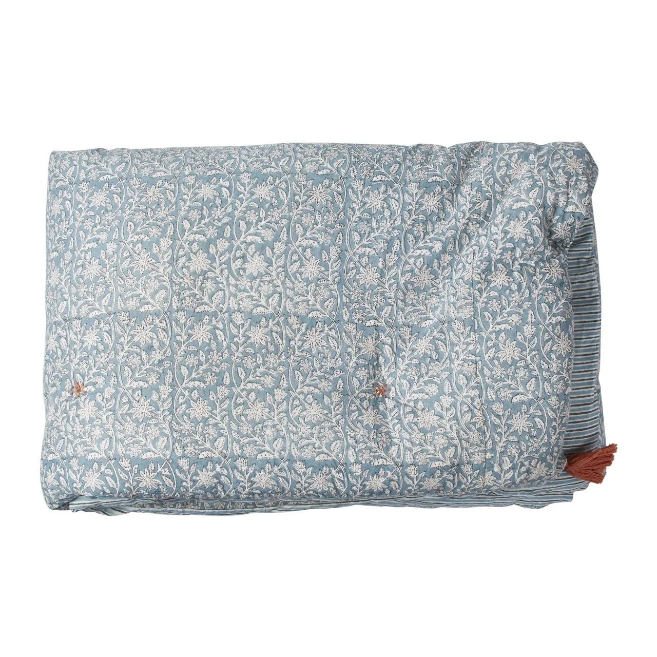 COURTEPOINTE BOUTIS IMPRIMÉ FLEURS GOA BLUE GREEN - Bonheur du Jour - Lili Margaret