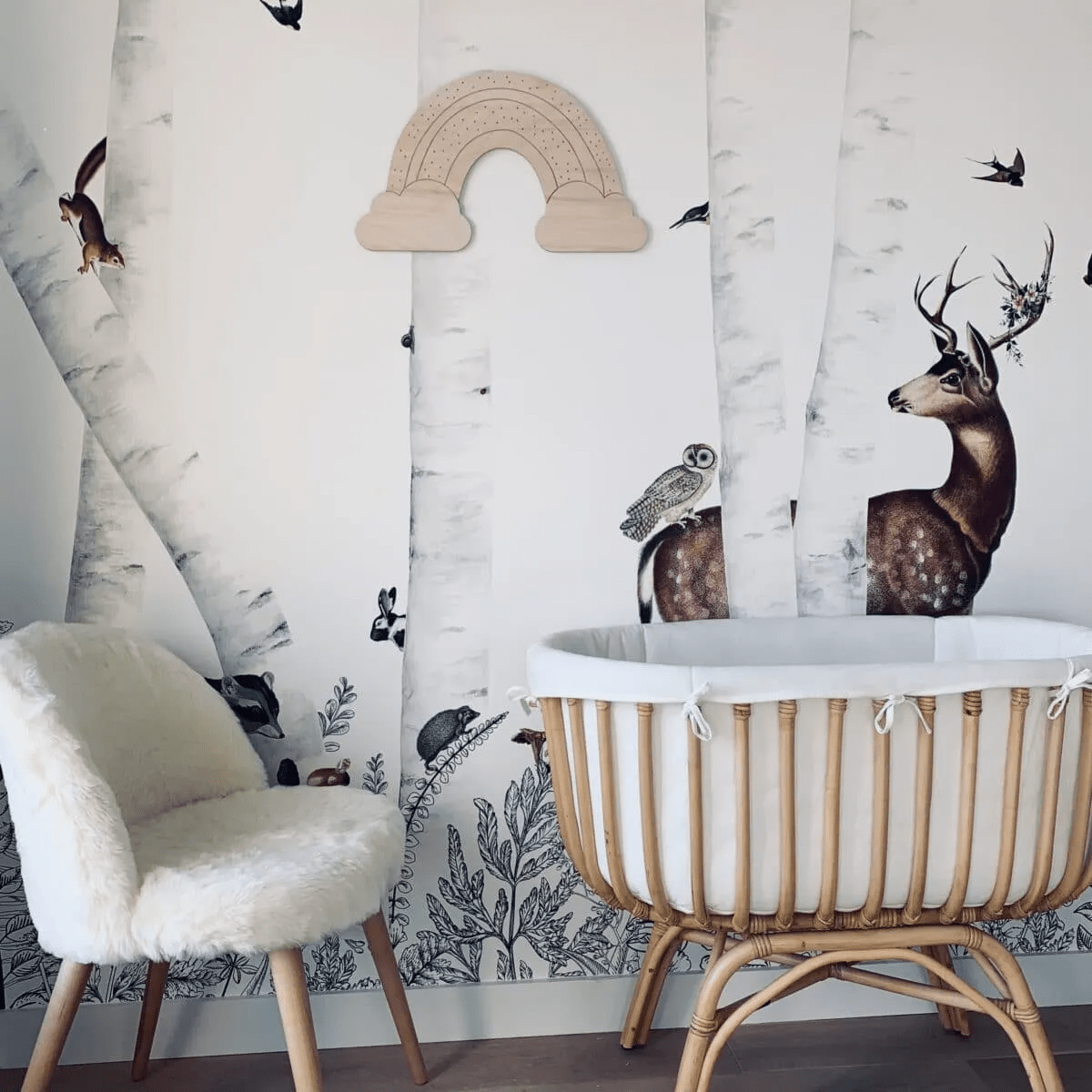 DÉCORATION MURALE EN BOIS ARC - EN - CIEL - Les petites hirondelles - Lili Margaret