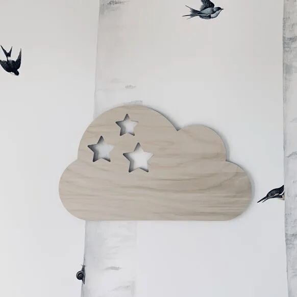 DÉCORATION MURALE EN BOIS NUAGE ETOILÉ - Les petites hirondelles - Lili Margaret