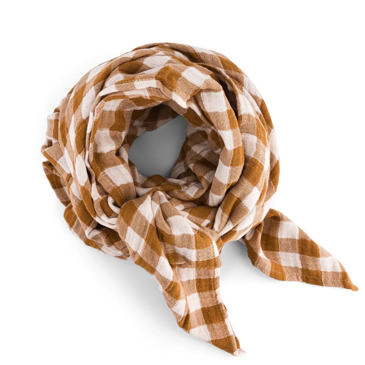 Foulard vichy caramel - Rose in april - Lili Margaret