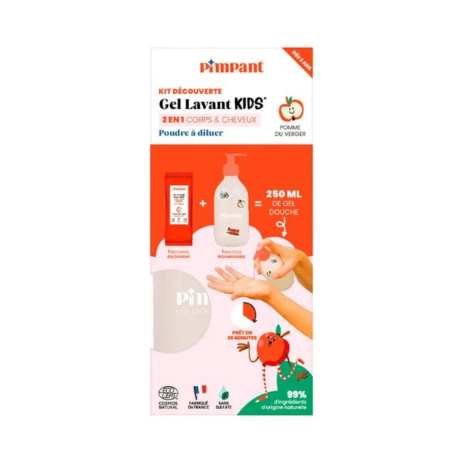 GEL LAVANT ENFANT 2 - EN - 1 KIT DÉCOUVERTE POMME DU VERGER - Pimpant - Lili Margaret