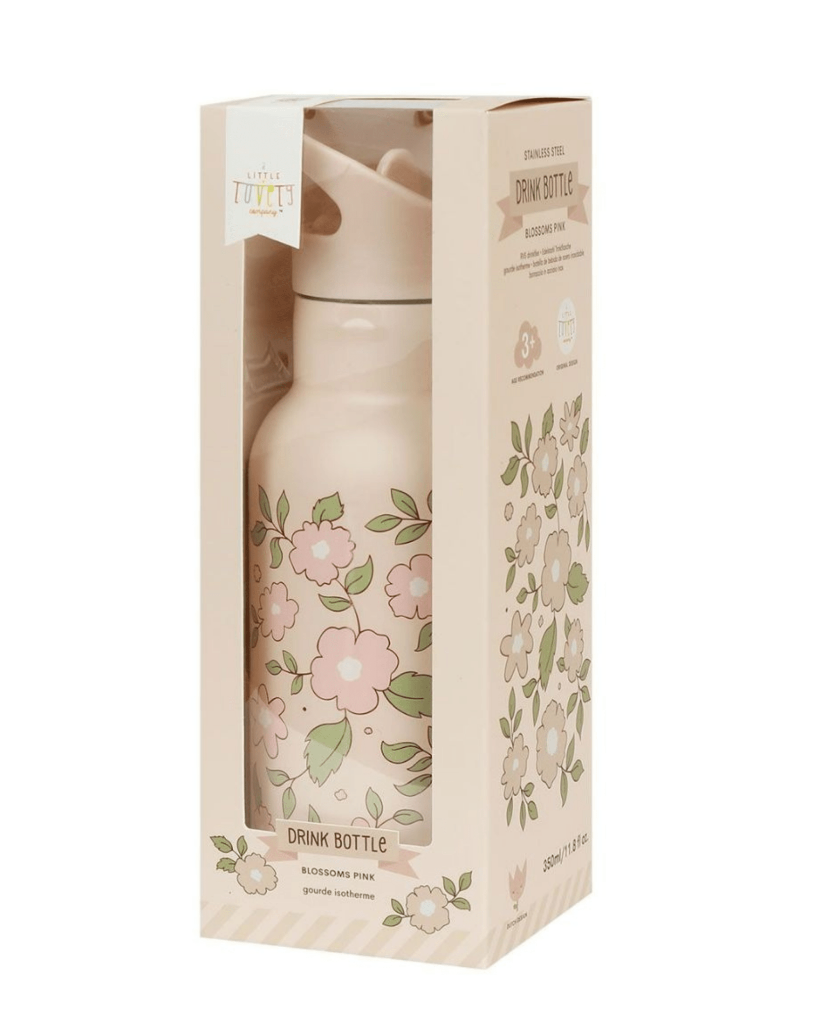 GOURDE ENFANT ISOTHERME FLEURS ROSES - A Little Lovely Company - Lili Margaret