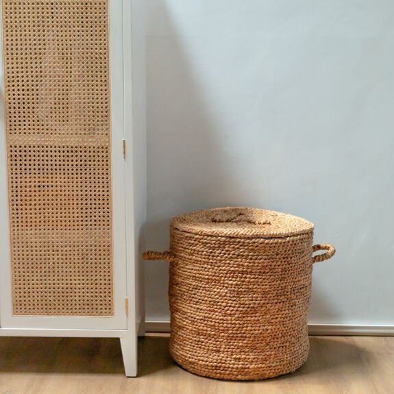 GRAND PANIER À LINGE EN JACINTHE D&