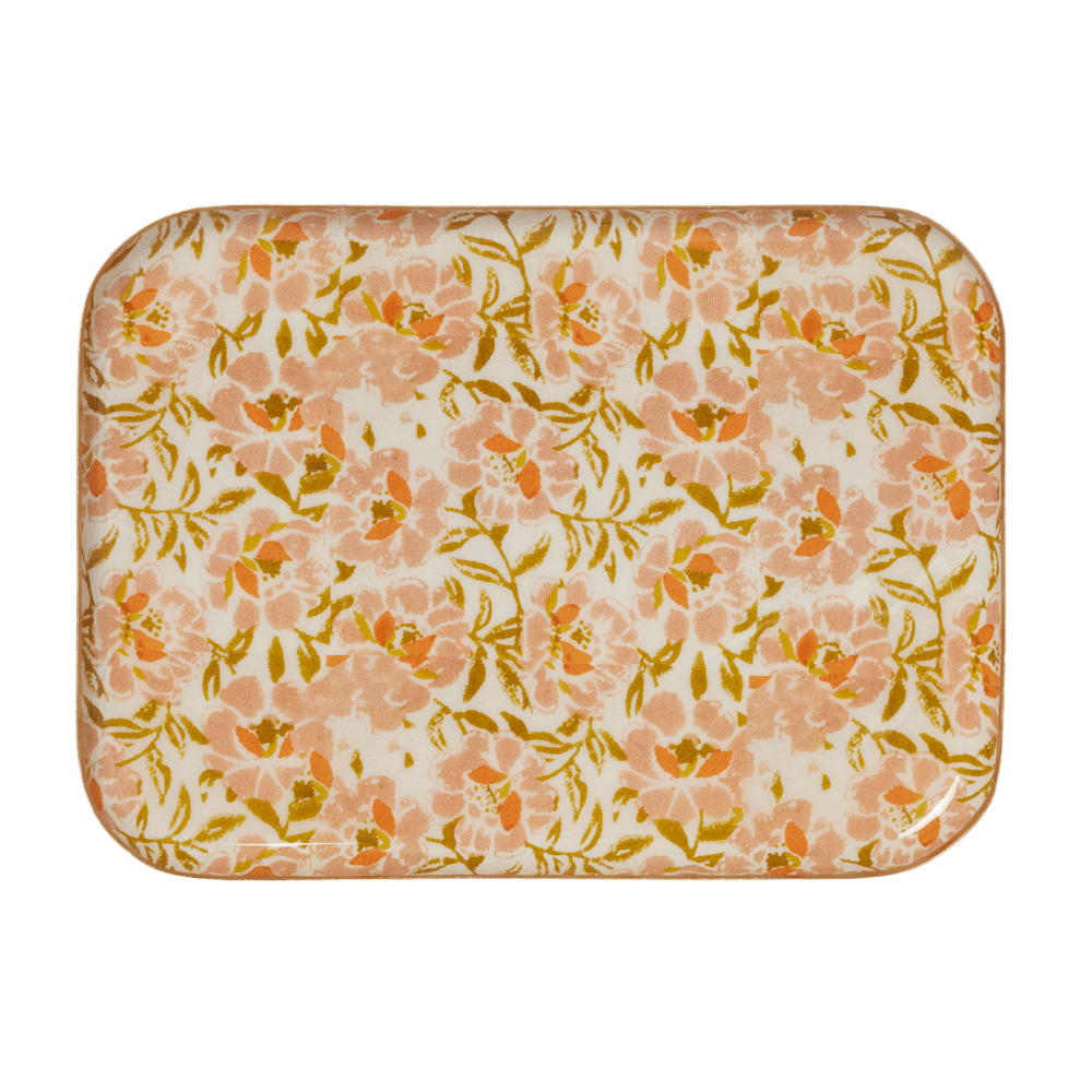 Grand plateau en métal émaillé petunia pink - Bonheur du Jour - Lili Margaret