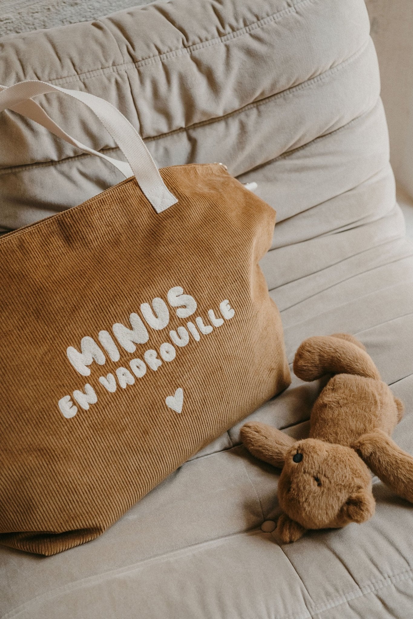 Grand sac cabas minus en vadrouille en velours - zakuw - Lili Margaret