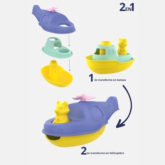 HÉLICOPTÈRE JOUET EN PLASTIQUE RECYCLÉ - Le Jouet Simple. - Lili Margaret