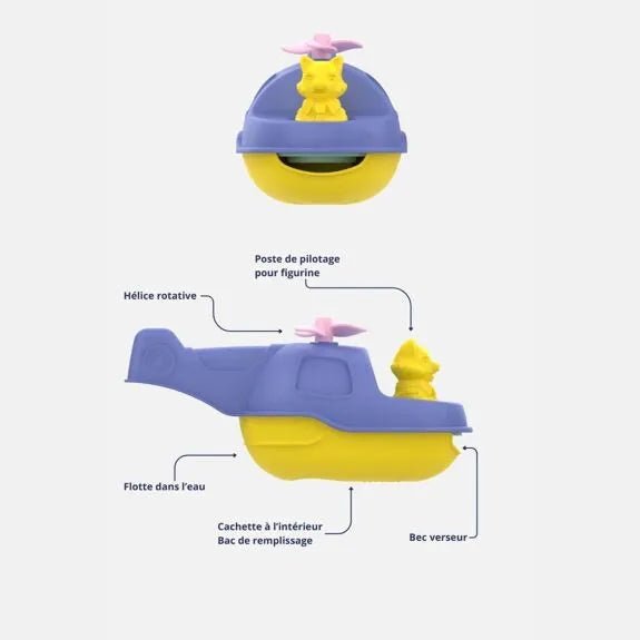 HÉLICOPTÈRE JOUET EN PLASTIQUE RECYCLÉ - Le Jouet Simple. - Lili Margaret