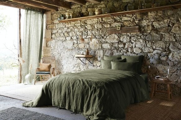 HOUSSE DE COUETTE LIN LAVÉ SOLINE THYM - L&