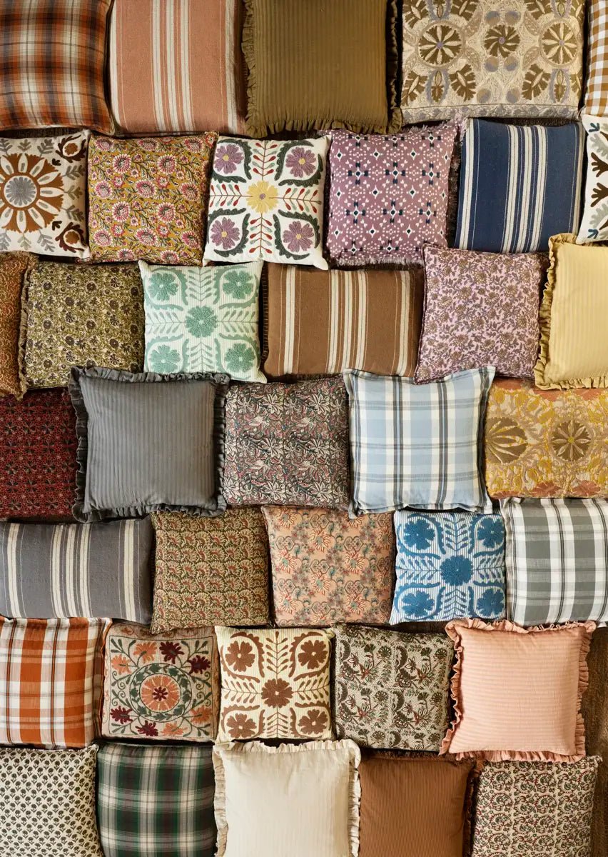 Housse de coussin à carreaux en coton - Madam Stoltz