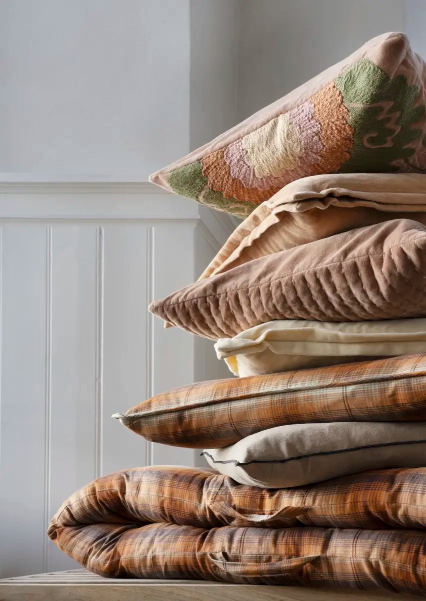 Housse de coussin à carreaux en coton - Madam Stoltz