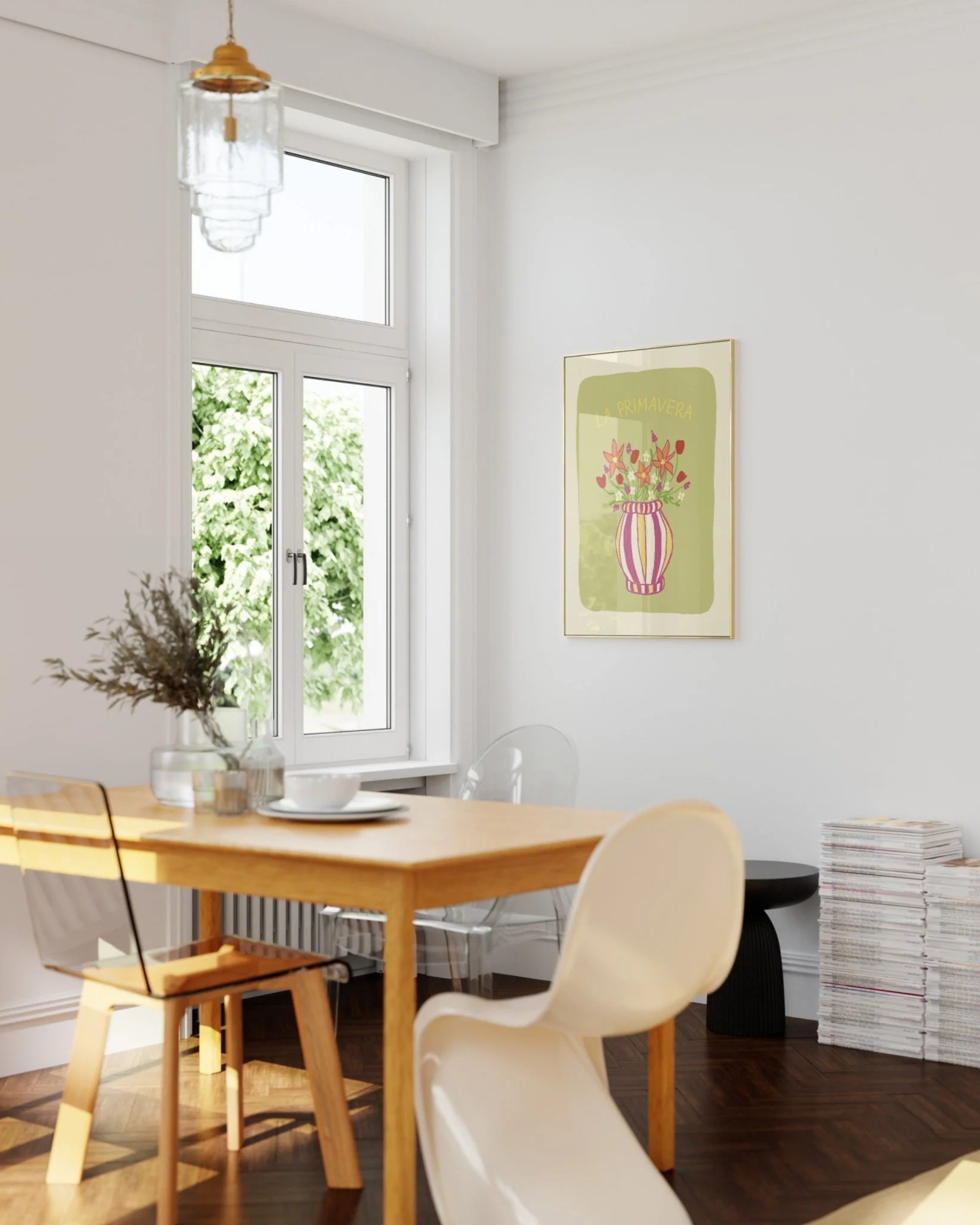 Affiche colorée fleurs de printemps la primavera