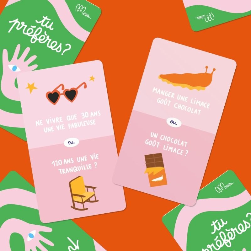 JEU DE DISCUSSION ENTRE AMIS ET EN FAMILLE "DILEMMES ABSURDES" - Minus Editions - Lili Margaret