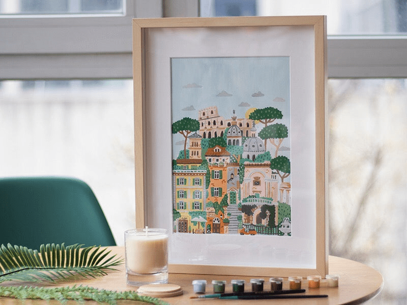 Kit peinture numéro Rome - La petite épicerie - Lili Margaret