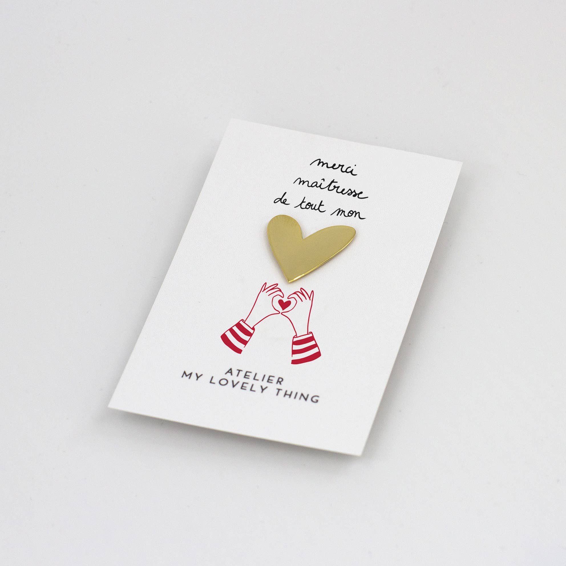 MY LOVELY THING - Épingle Cœur En Laiton - Merci Professeur - Lili Margaret