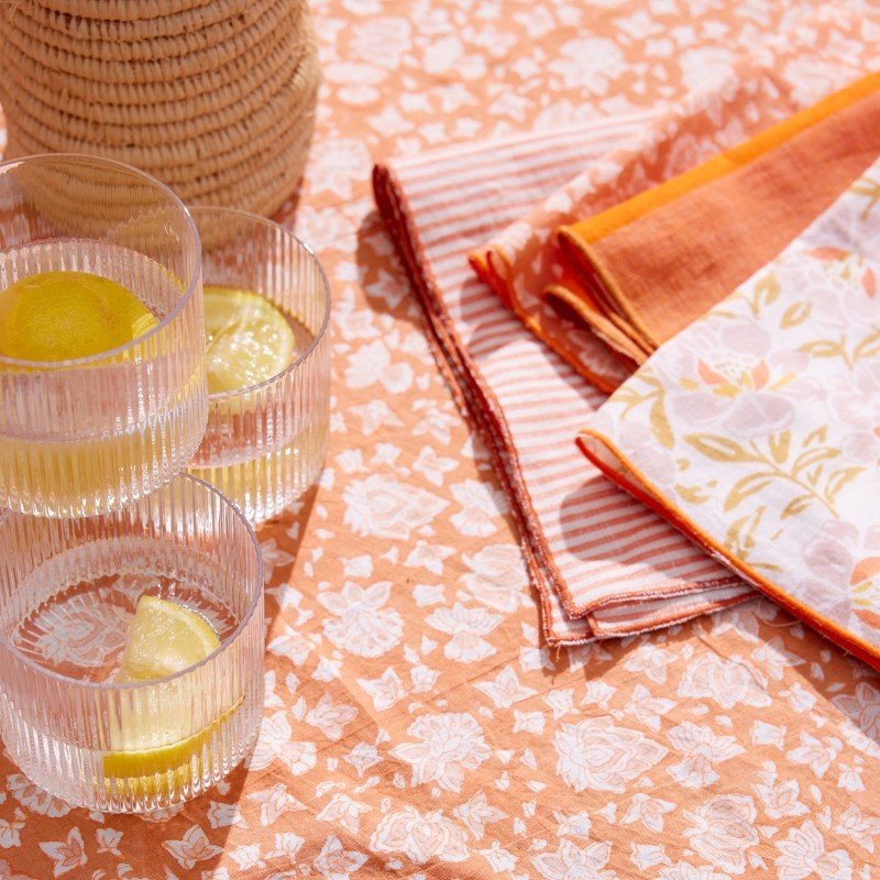 Nappe arushi pumpkin bohème fleurs indiennes - Bonheur du Jour - Lili Margaret