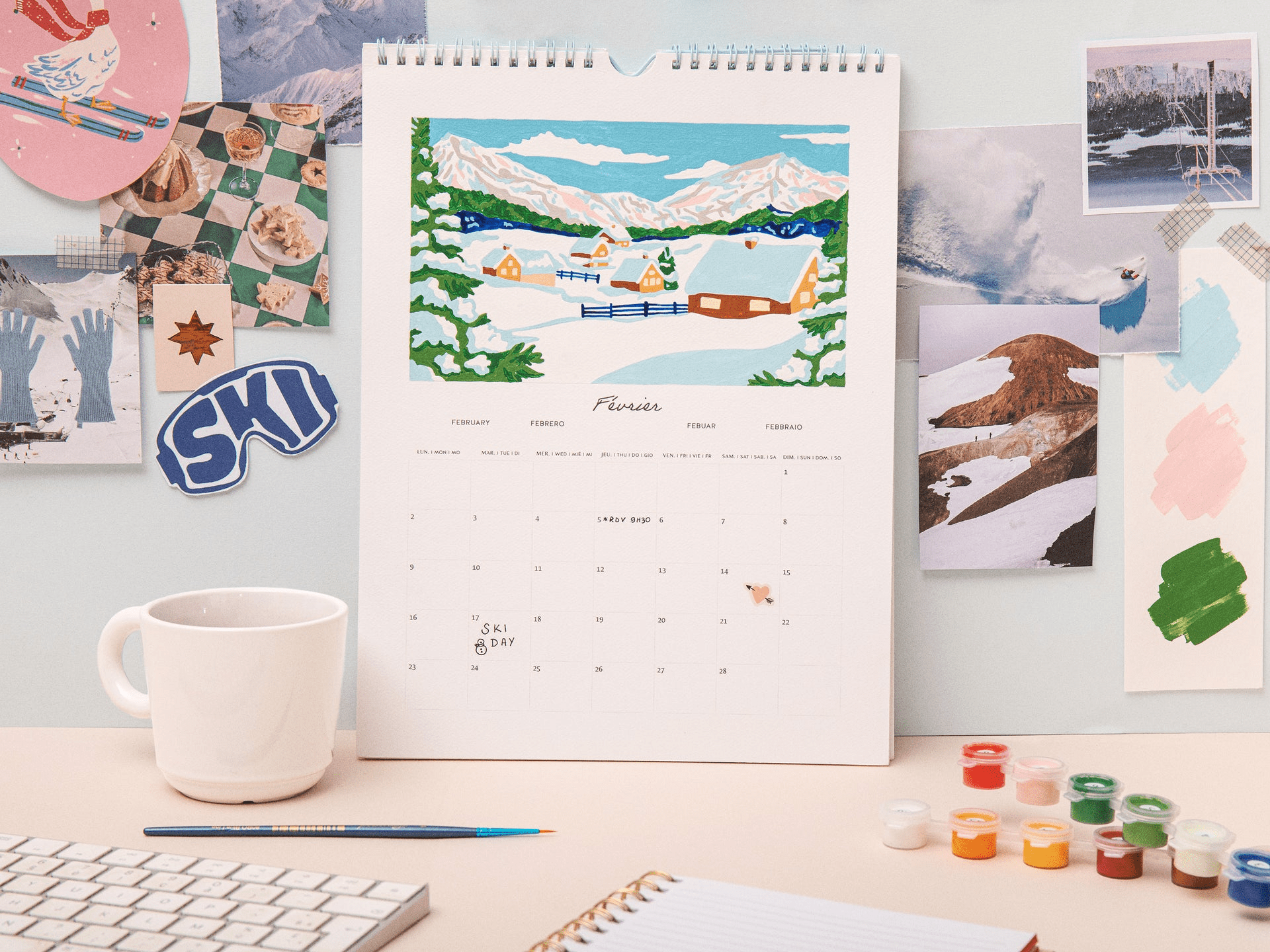 Peinture numérotée Calendrier 2026 - La petite épicerie - Lili Margaret