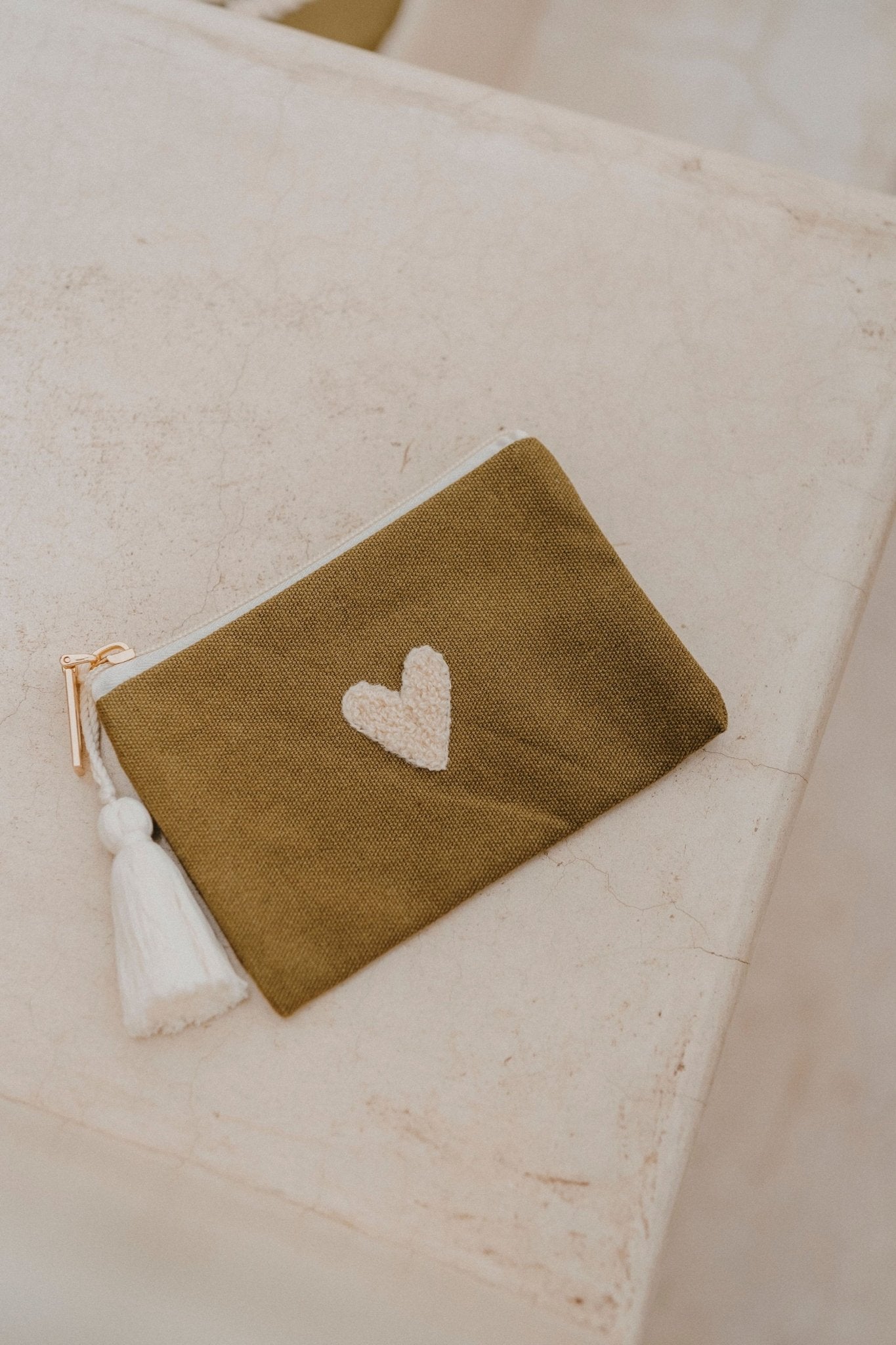 Porte - monnaie en tissu Love olive - Zakuw - Lili Margaret
