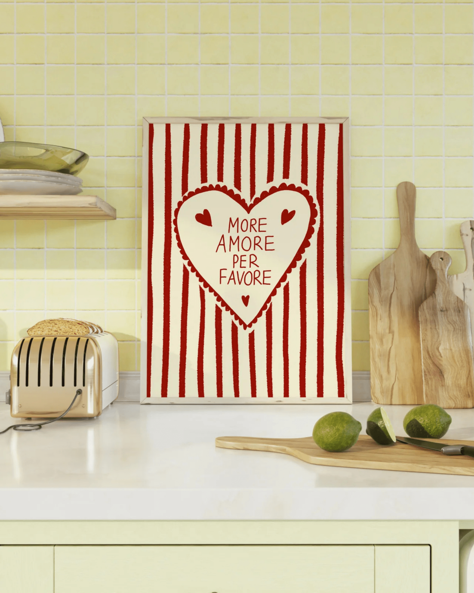POSTER MURAL COLORÉ A RAYURES MORE AMORE - Lili Margaret