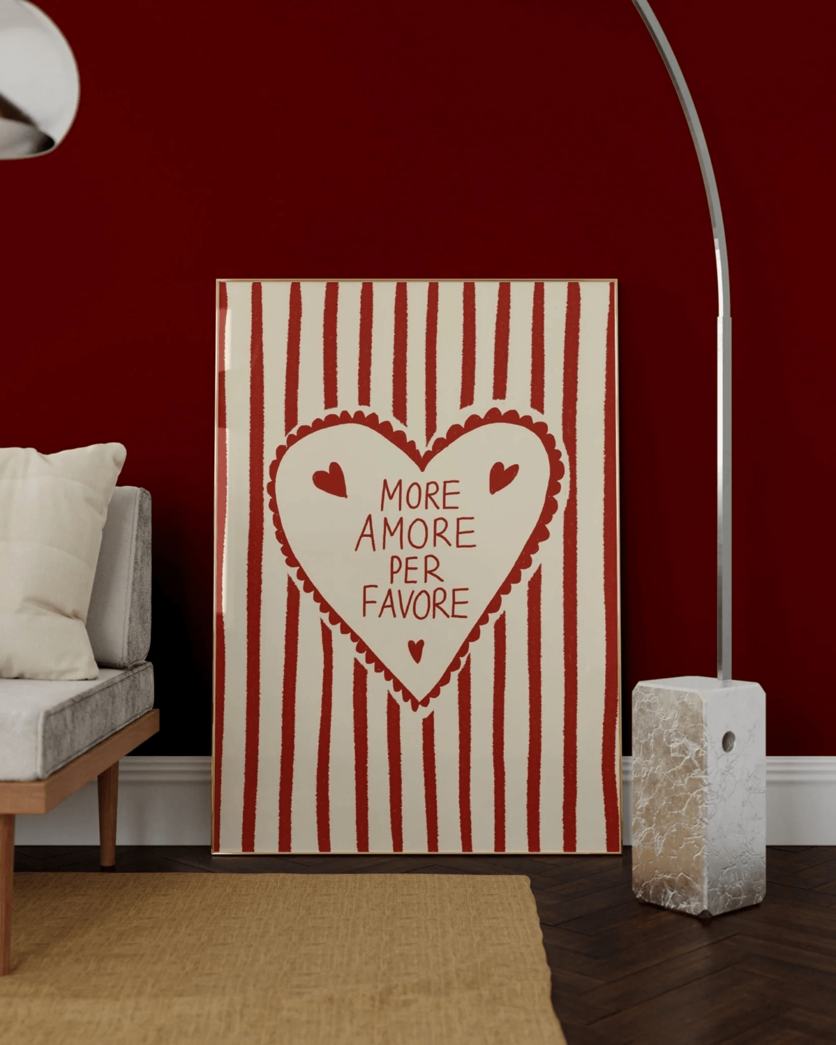 POSTER MURAL COLORÉ A RAYURES MORE AMORE - Lili Margaret