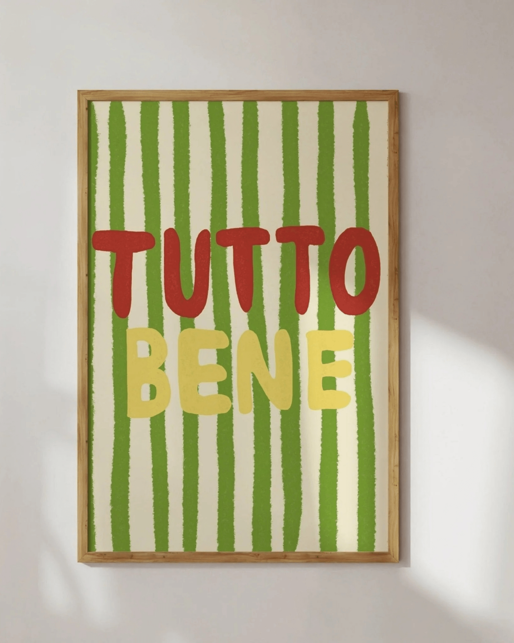 POSTER MURAL RAYURES COLORÉES ITALIE TUTTO BENE - Lili Margaret