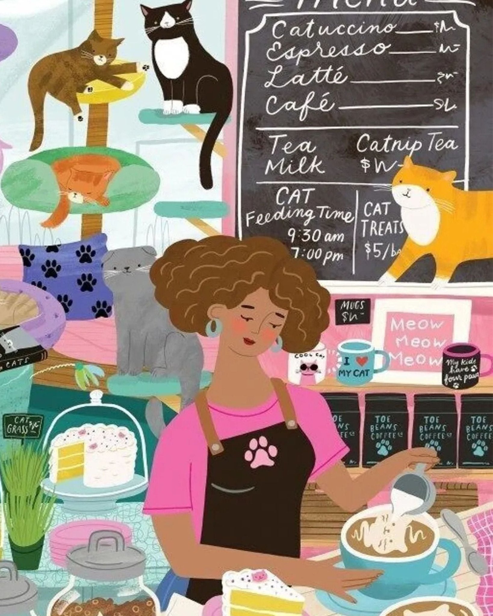 Puzzle 1000 pièces - Mon lieu préféré : le Café à Chats