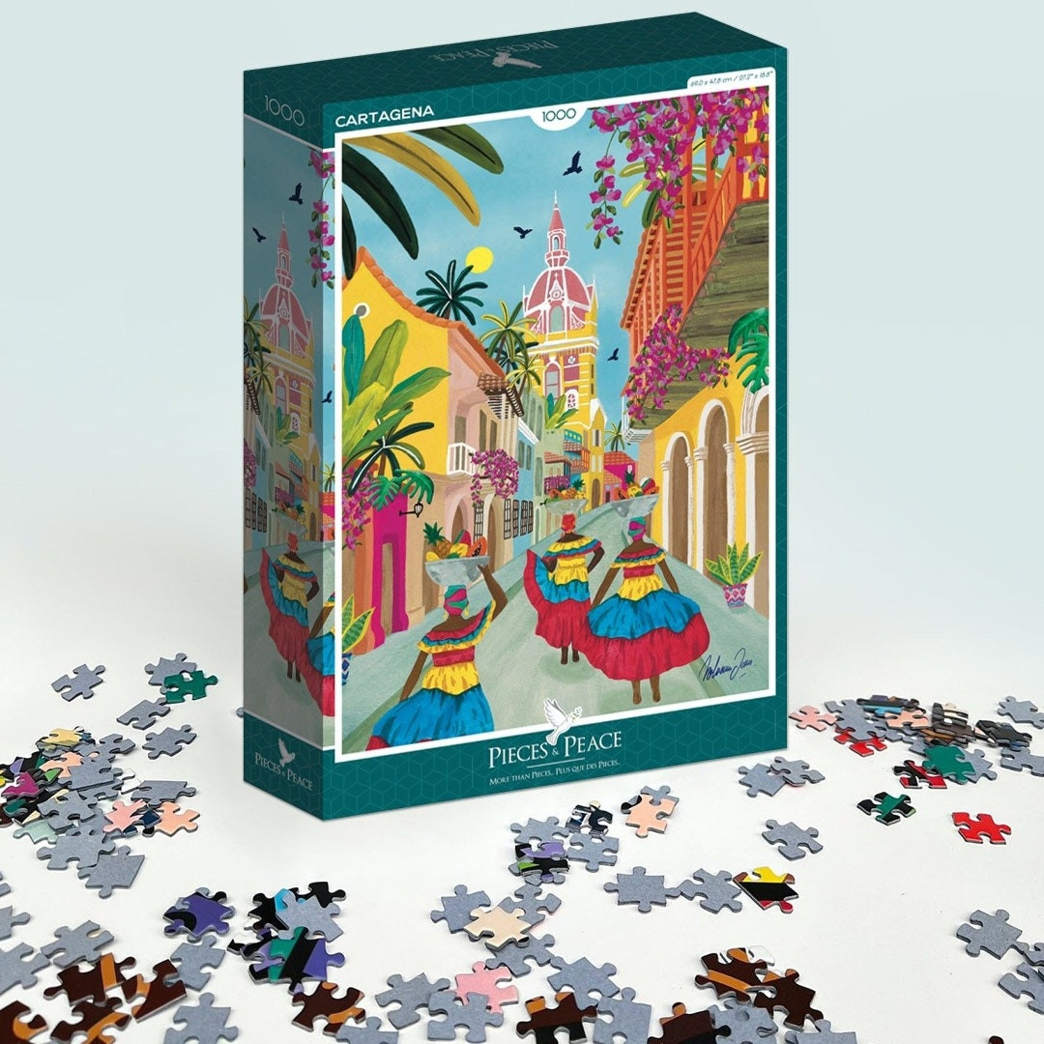 PUZZLE ADULTE 1000 PIÈCES – VILLE DU MONDE CARTAGENA | Pieces and Peace - Lili Margaret