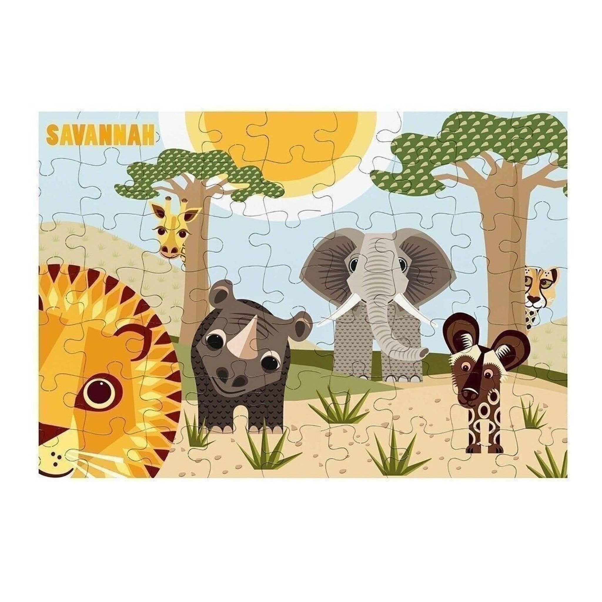 PUZZLE ENFANT ANIMAUX SAVANNAH EN CARTON RECYCLÉ - Coq en pâte - Lili Margaret