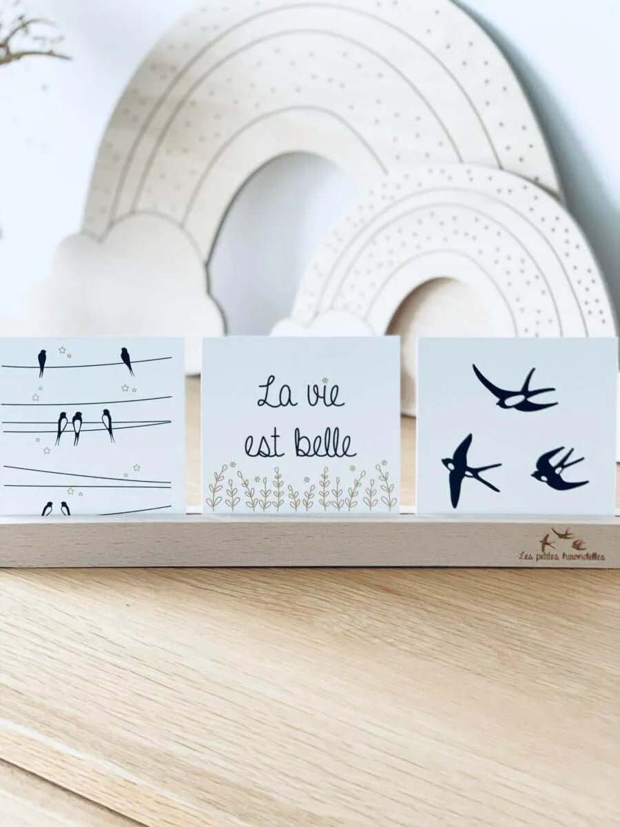 RÉGLETTE EN BOIS - Les petites hirondelles - Lili Margaret