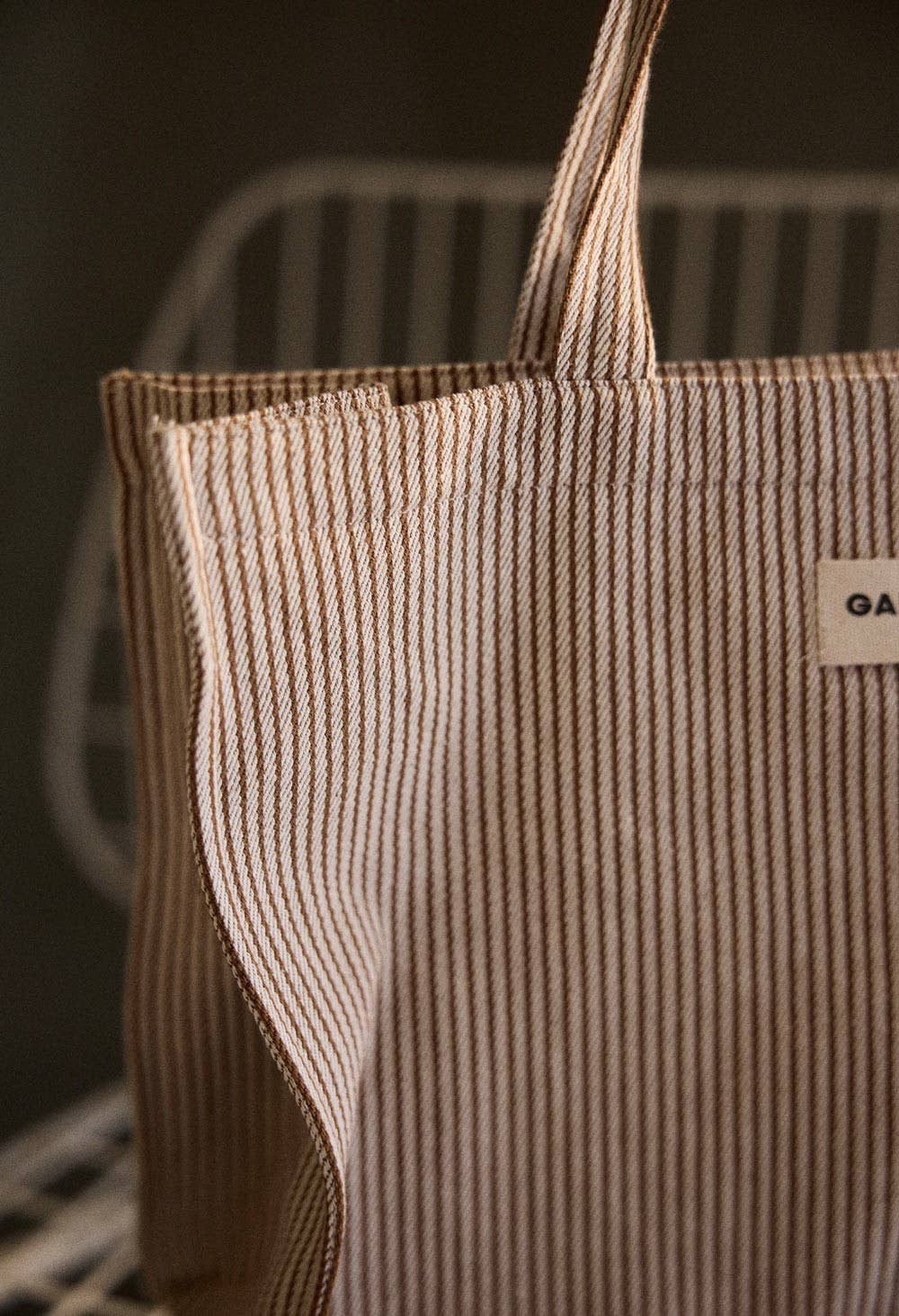 Sac 24H en coton Rayures Argile - Gabrielle Paris