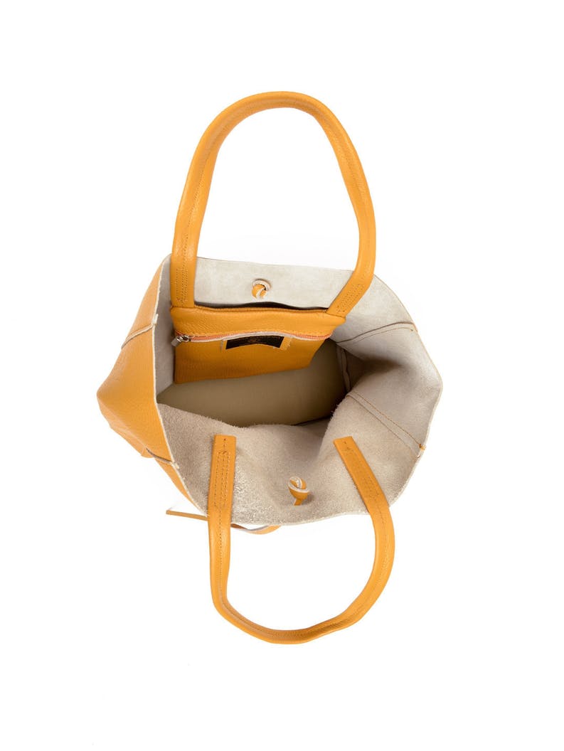 SAC À MAIN EN CUIR MOUTARDE - Sofia Cardoni - Lili Margaret